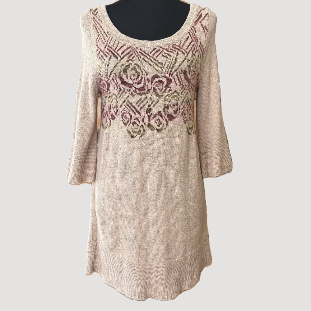 Free People Desert Rose Tunic Sweater Wool Alpaca Blend Small